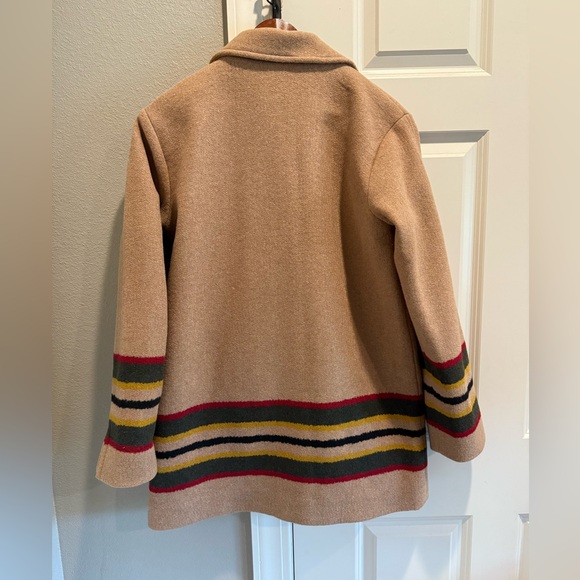Pendleton Women's Camel Camp Coat with Multicolor Stripes - NWOT - Picture 2 of 6